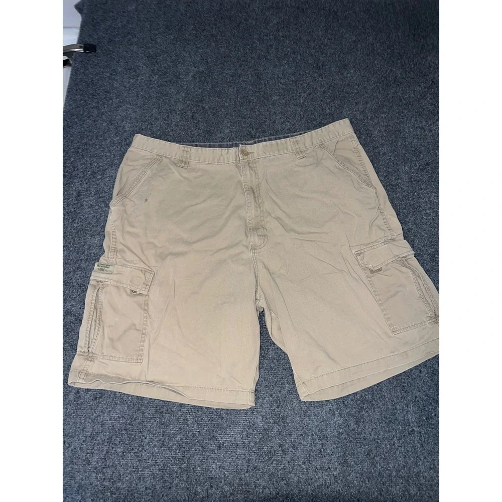 Wrangler Mens Tan Cotton Cargo Shorts Size 42 60B2KOR